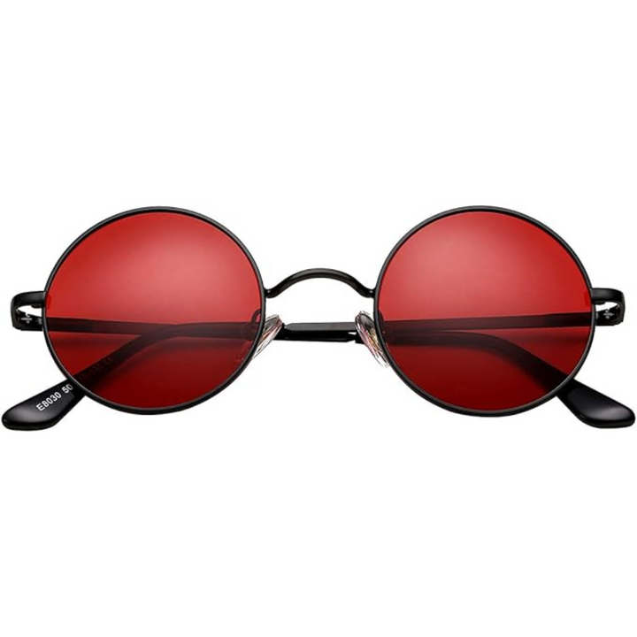 Round polarized sunglasses, unisex style. Offers UV protection, lightweight comfort, and a classic look.