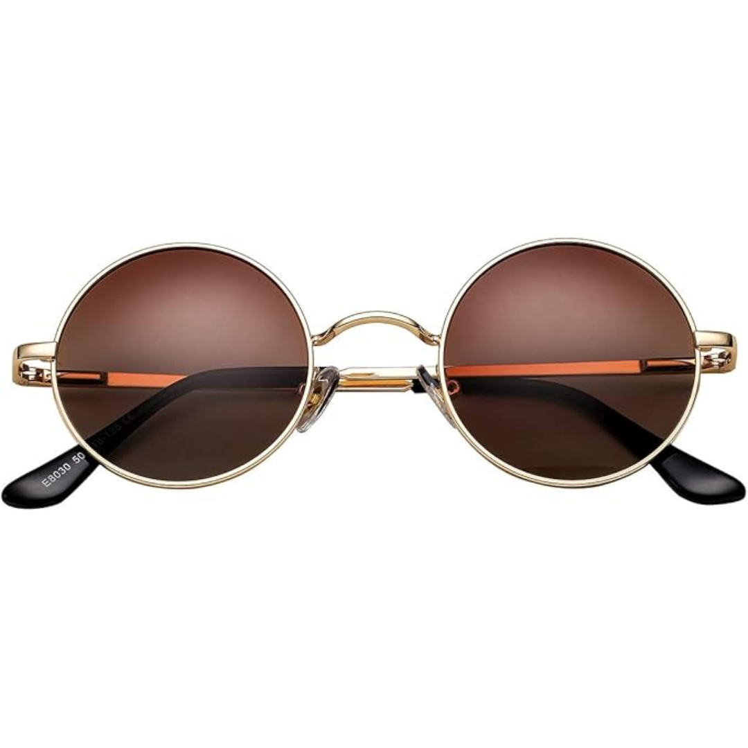 Fashion-forward round polarized sunglasses. Unisex, stylish shades offering UV eye protection & comfort.