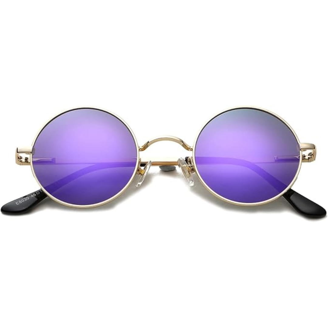 Classic round polarized sunglasses with modern lightweight design. Unisex UV protection for stylish shades.