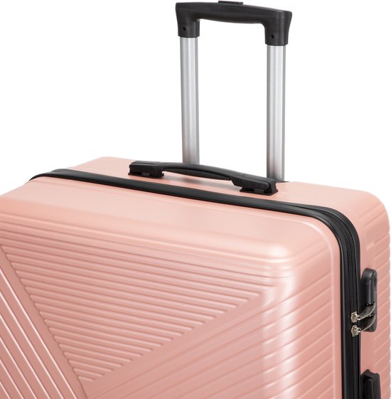 Stylish Santorini 2-piece hard shell luggage set. Includes cabin and checked bag with secure TSA locks.