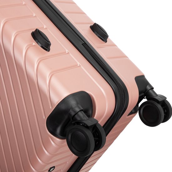 Durable Santorini hard shell travel suitcase set. Unisex luggage with spinner wheels, perfect for vacation travel.