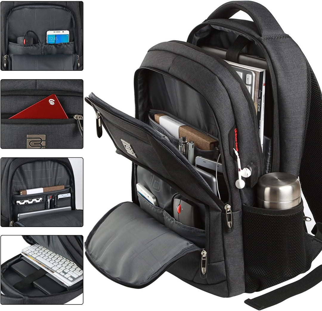School-ready anti-theft laptop backpack with USB charging, water-resistant & comfortable for students.