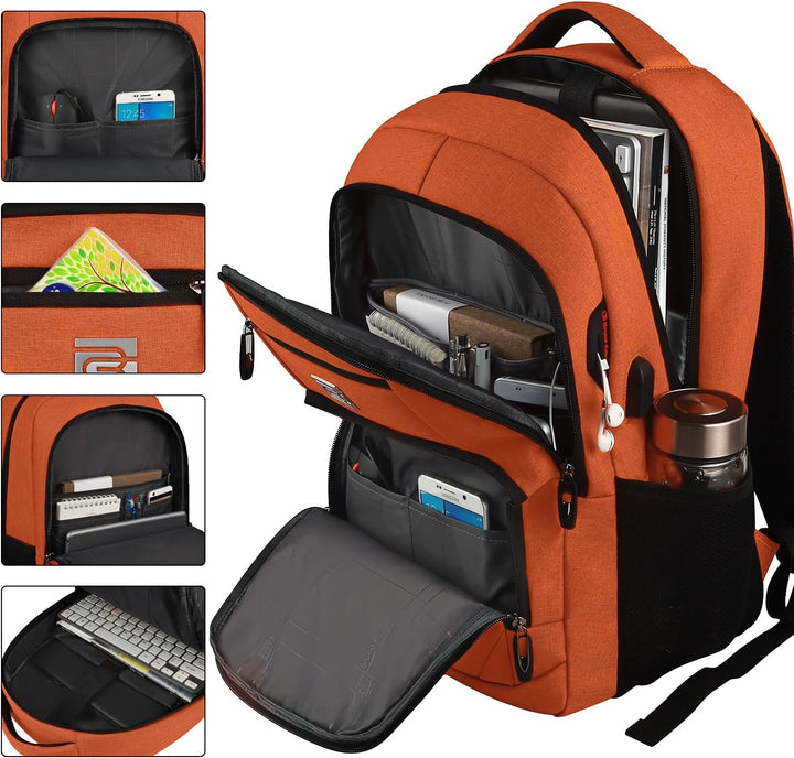 Professional slim anti-theft backpack, perfect for business travel, includes a USB charging port.
