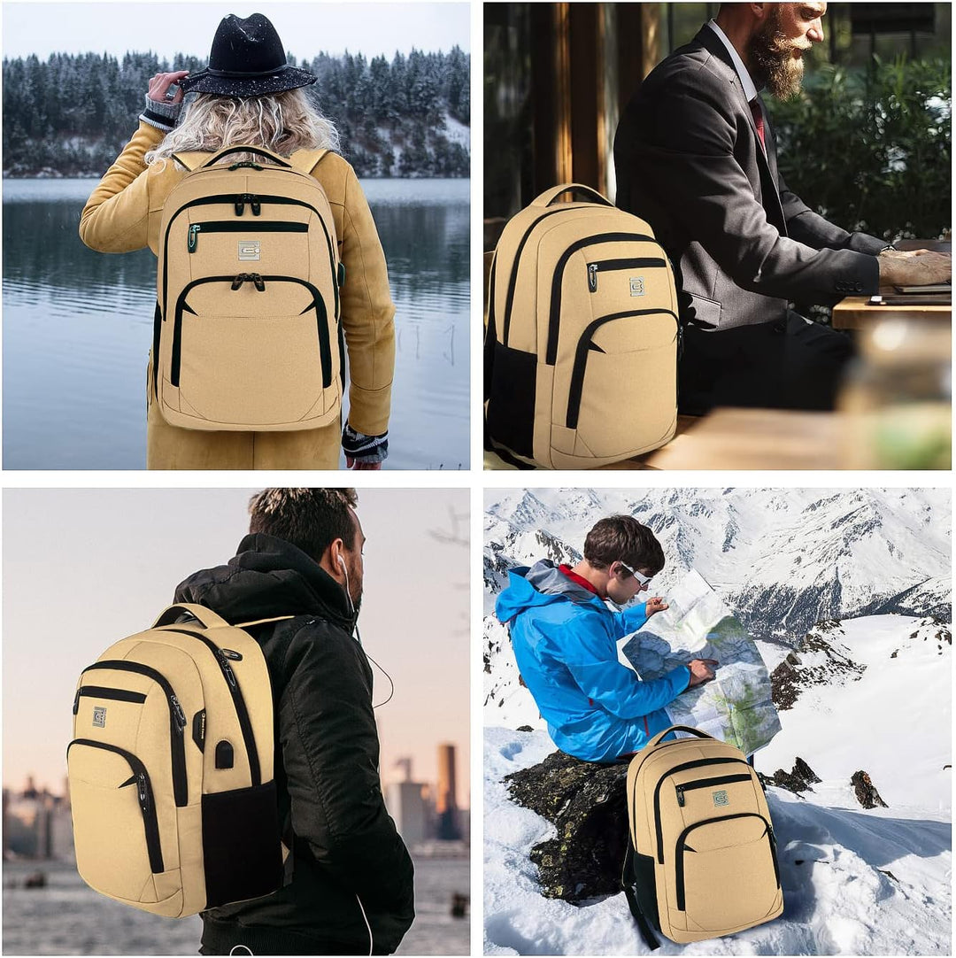 Stylish anti-theft travel bag for laptops, featuring an external USB port & durable construction.