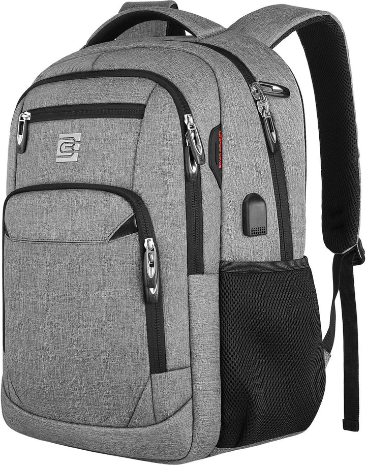 Secure anti-theft backpack for work & school, slim design with USB access for all devices.