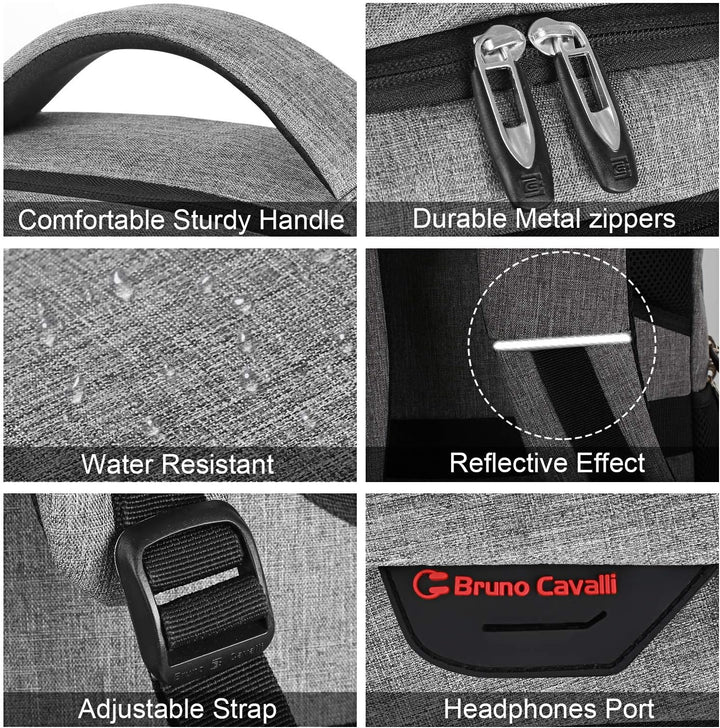Minimalist anti-theft laptop backpack, slim and secure, with a convenient USB charging interface.