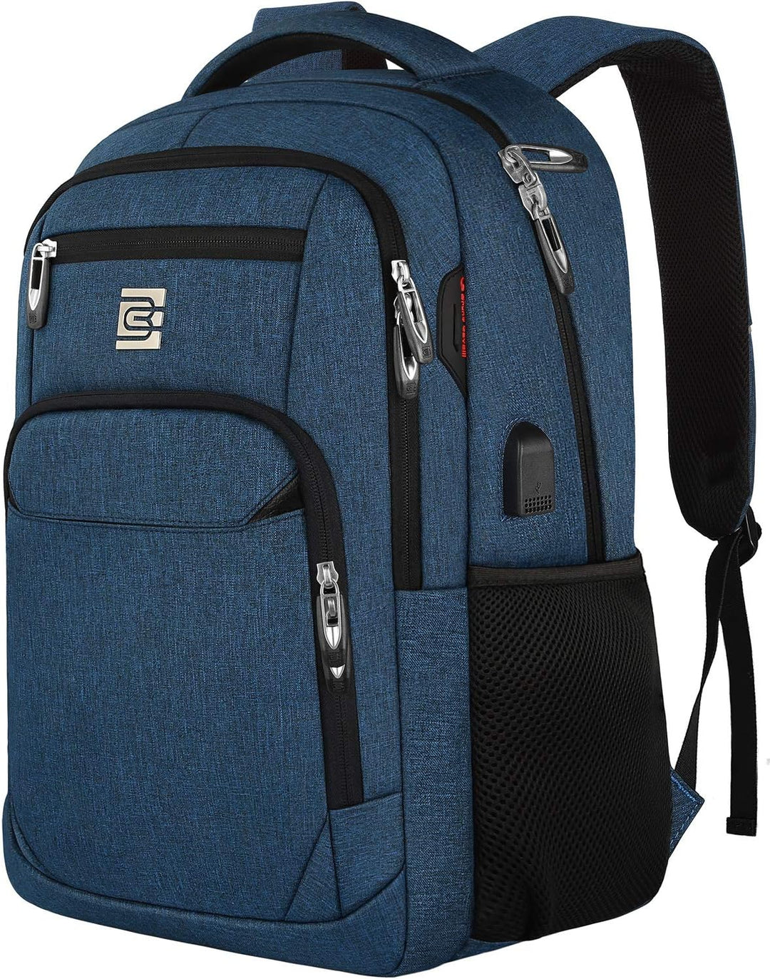 Smart anti-theft backpack with USB charging, dedicated laptop sleeve, ideal for modern commuters.
