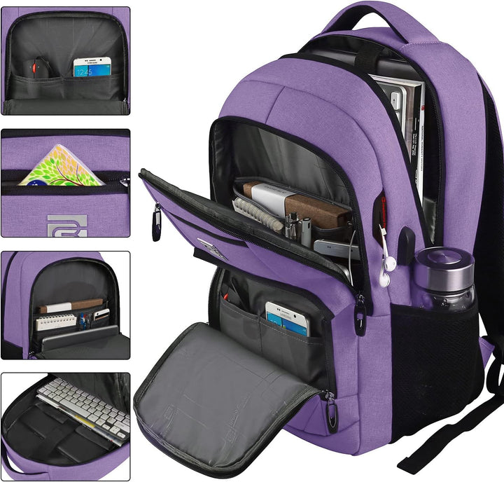 Sleek anti-theft laptop bag, slim design & USB port, perfect for urban commuting and travel.