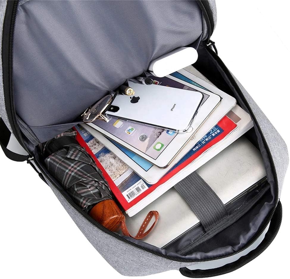 Premium waterproof tech backpack, slim profile, unisex, with built-in USB charging.