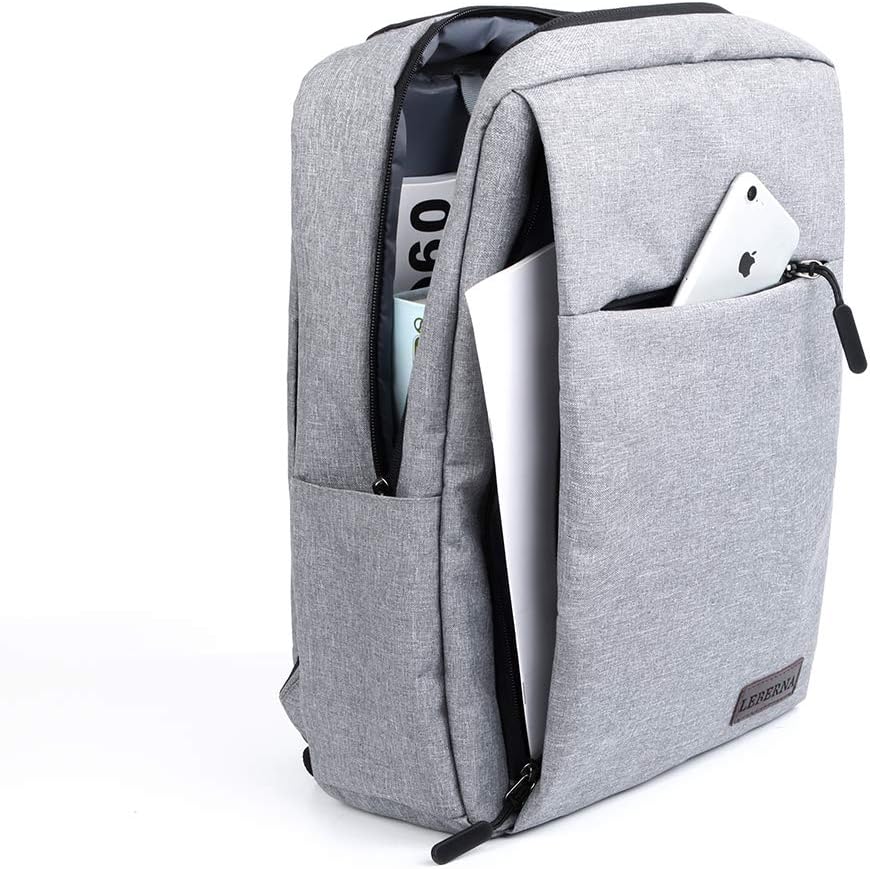 Stylish ultra-slim waterproof laptop backpack, unisex, with integrated USB charger.