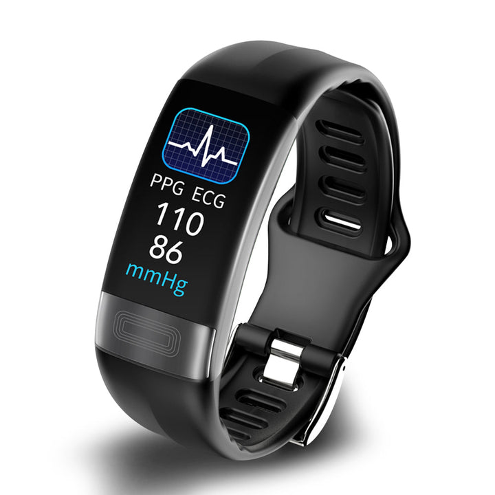 Unisex smart bracelet with ECG, blood pressure, and heart rate monitor. Advanced health and fitness tracker.