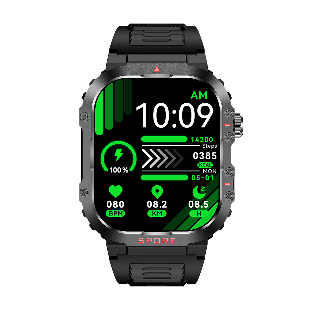 Unisex smartwatch for advanced glucose monitoring, blood sugar tracking, and overall health management. Wearable tech.