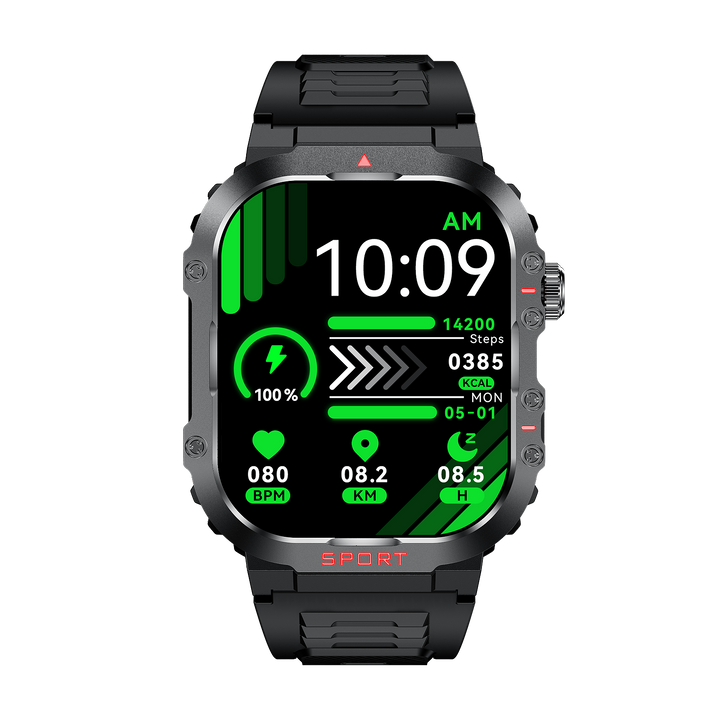 Unisex smartwatch for advanced glucose monitoring, blood sugar tracking, and overall health management. Wearable tech.