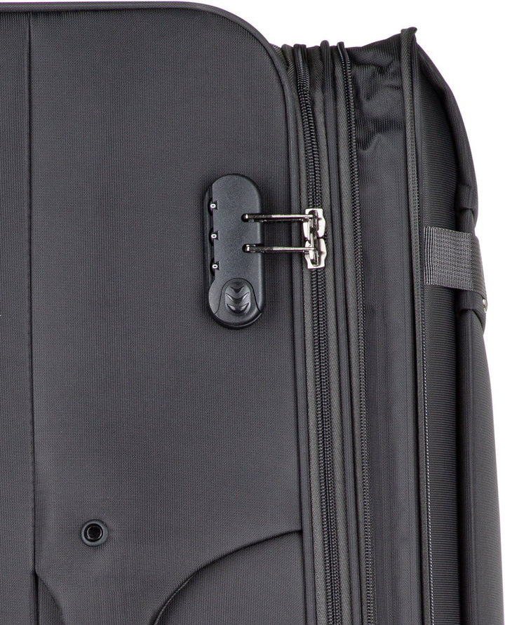Effortless unisex softshell cabin luggage with silent, smooth spinner wheels for seamless travel.