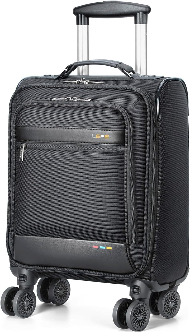 Unisex softside expandable carry-on suitcase with wheels. Lightweight & airline approved for easy travel.