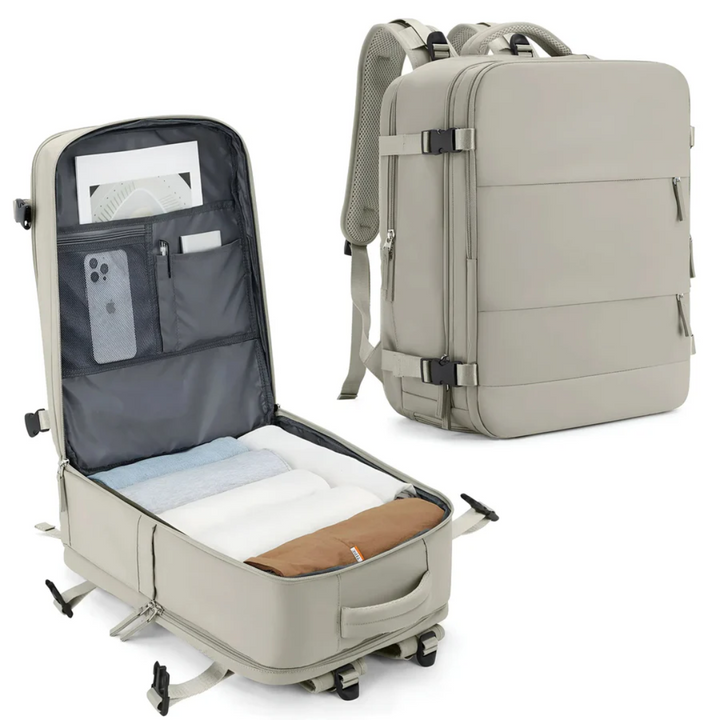 Stylish black TravelMate unisex hand luggage suitcase, durable & lightweight, ideal for efficient carry-on travel.