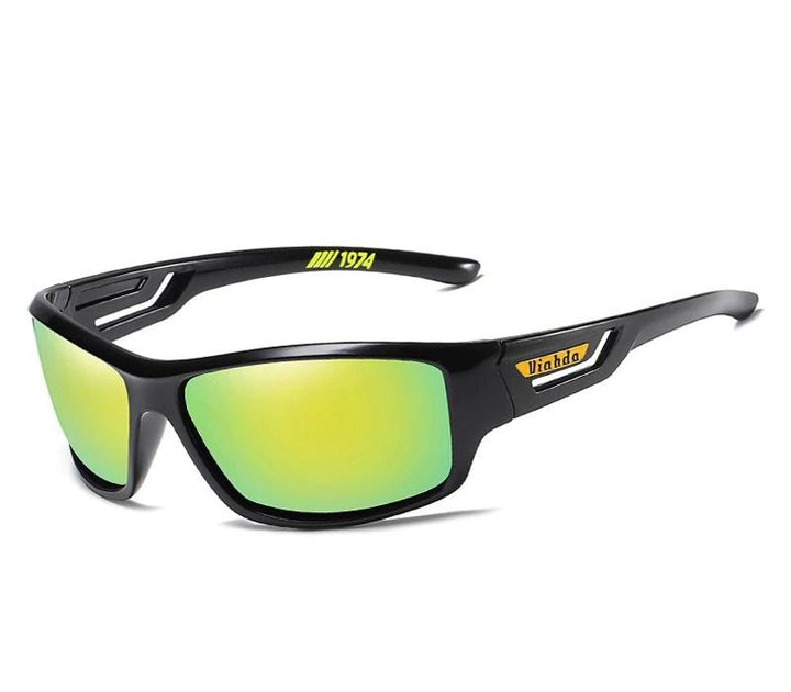 Polarized running sunglasses, UV400 protection, durable and anti-glare for outdoor enthusiasts.