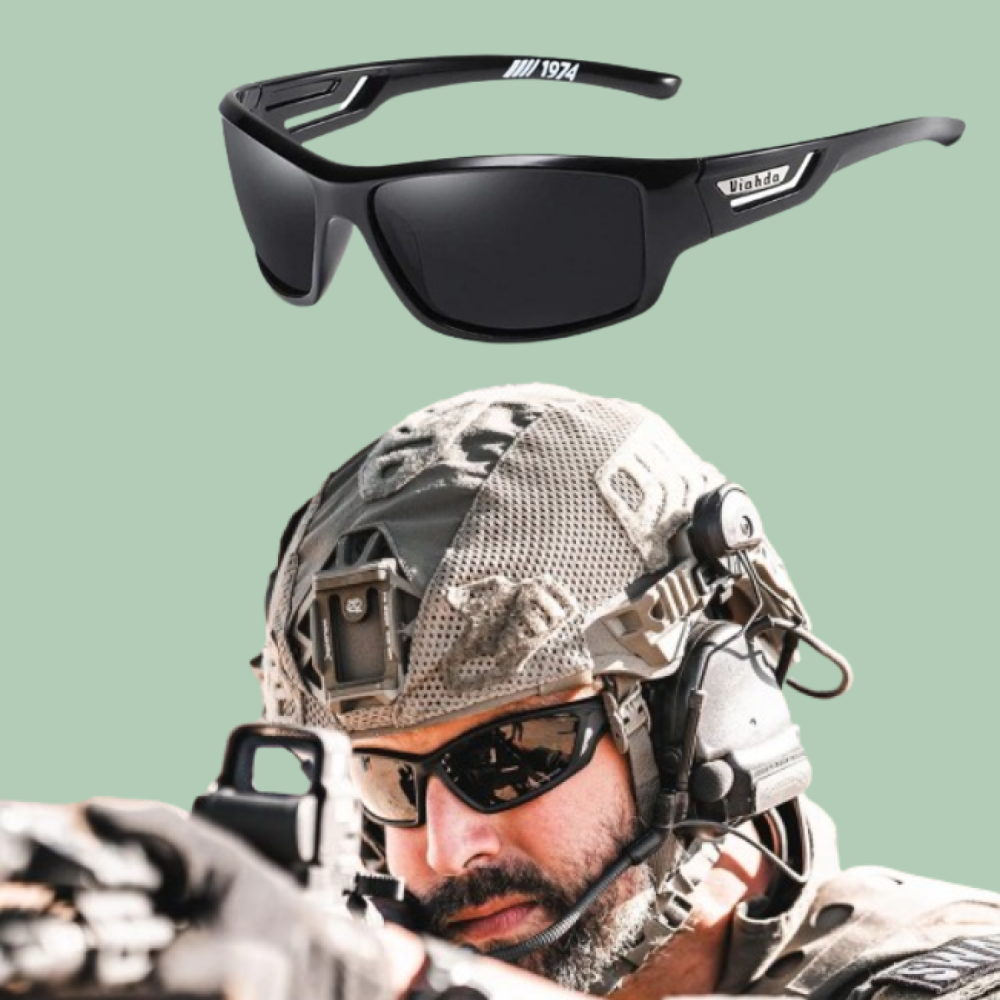 Lightweight cycling sunglasses, polarized, offering UV400 protection & anti-glare for riders.