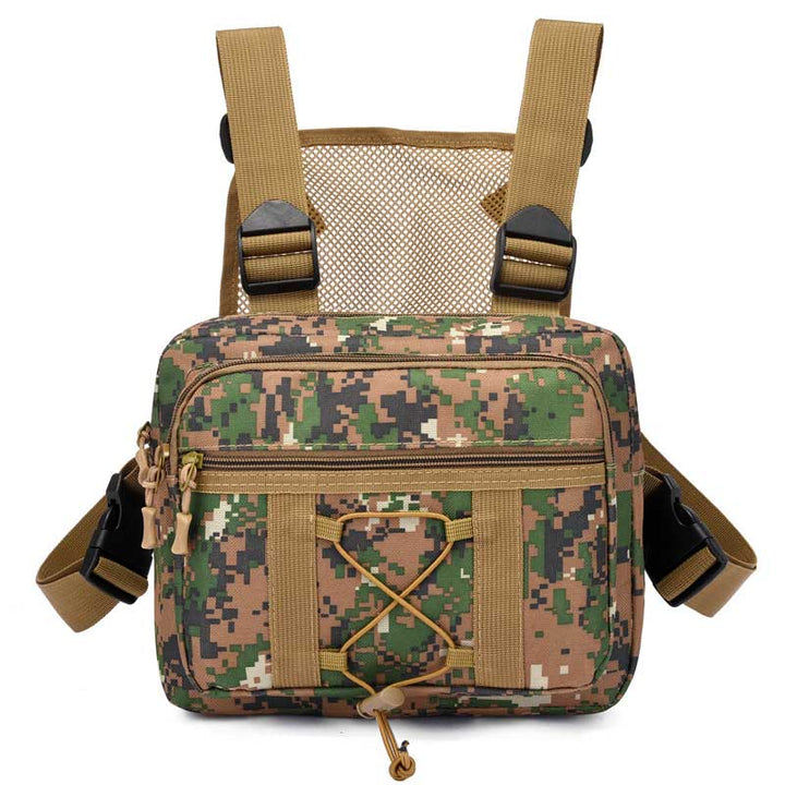 Essential water-resistant tactical chest rig bag for outdoor activities, durable and adventure-ready.