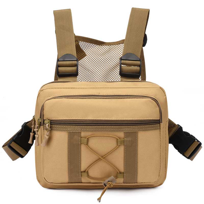 Compact & durable water-resistant tactical chest rig bag, perfect for hiking, travel & military style.