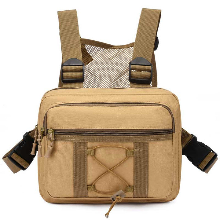 Compact & durable water-resistant tactical chest rig bag, perfect for hiking, travel & military style.