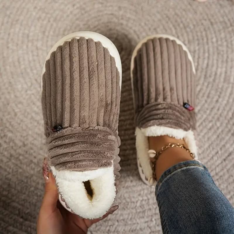 Unisex thermal warm slippers, non-slip, cushioned design for cozy and safe indoor lounging.