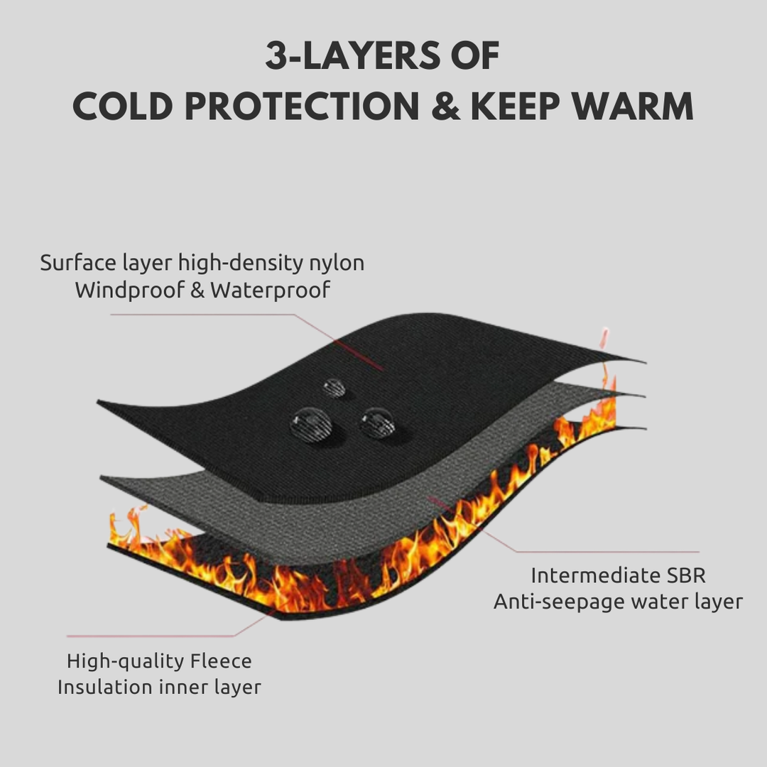 Pair of black outdoor sports gloves, designed for skiing and winter activities, New4 model.