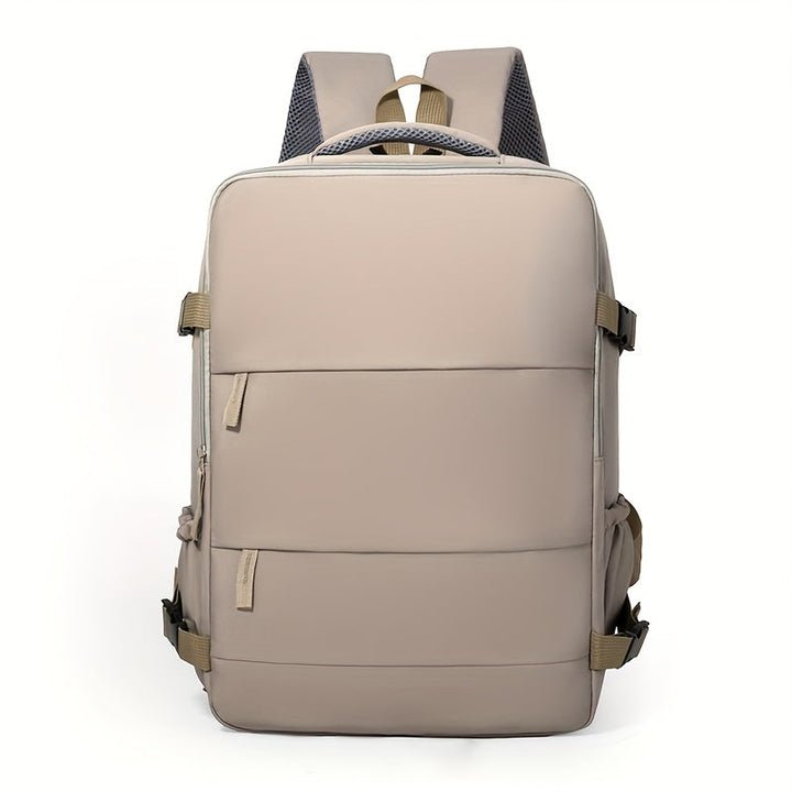 Ergonomic travel backpack for men and women, featuring a practical shoe compartment and versatile use.