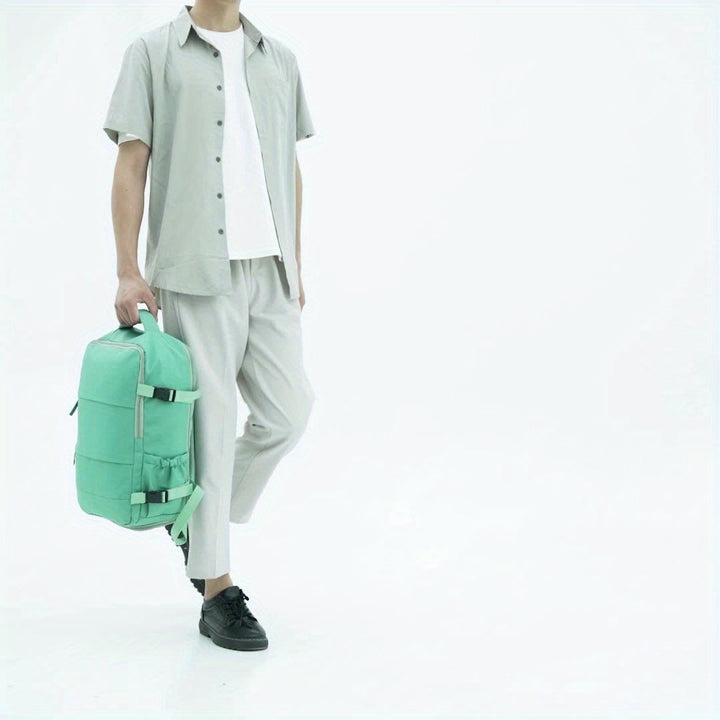 Smartly organized travel backpack for any journey, boasting a 180° opening and shoe compartment.