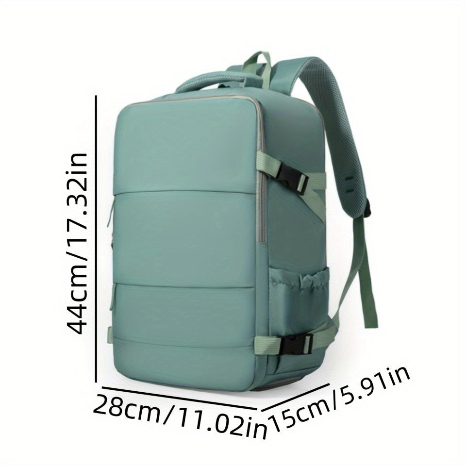 Commuter backpack with 180° flat opening, ideal for school or work, featuring ample organization.