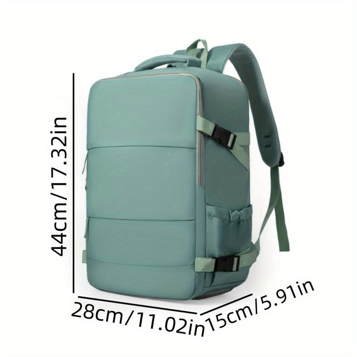 Commuter backpack with 180° flat opening, ideal for school or work, featuring ample organization.