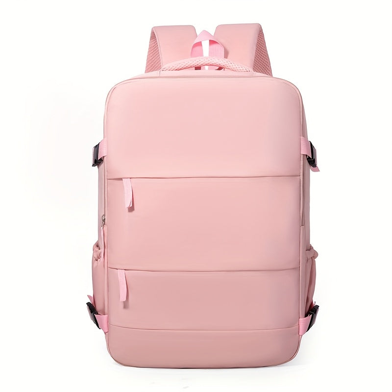 Durable unisex travel backpack, great for adventure gear, with a separate ventilated shoe compartment.