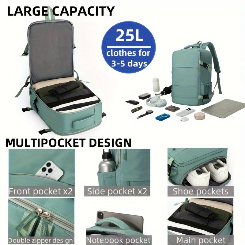 Adventure-ready travel backpack with a dedicated shoe compartment, built for durability and comfort.