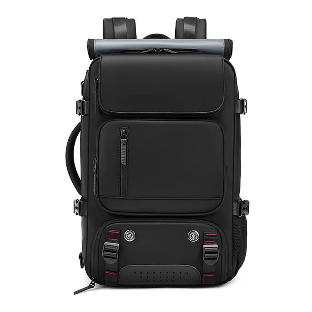 Unisex travel backpack with laptop sleeve, shoe compartment & USB charging port for organized trips.