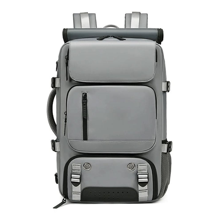 Efficient travel backpack for organized journeys, featuring laptop, shoe, and USB port.