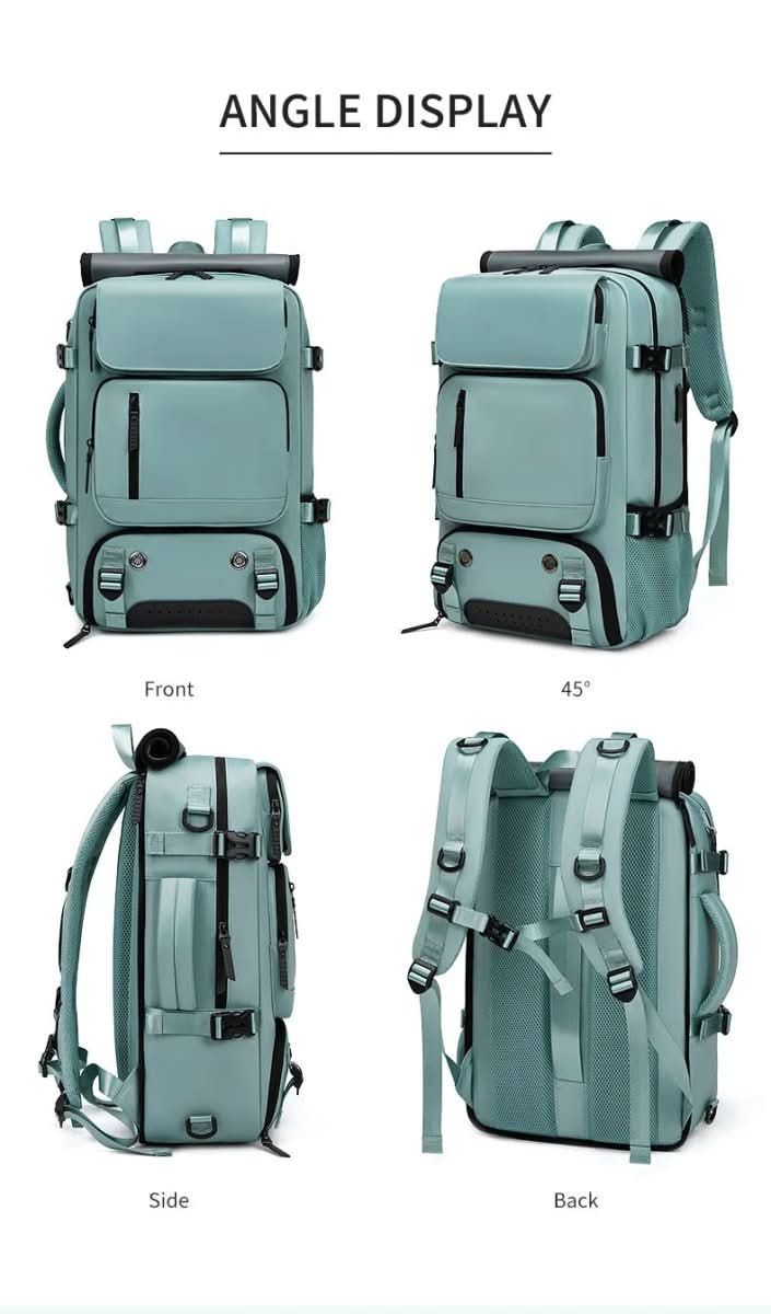 Durable unisex travel backpack with a built-in USB charging port & ample storage space.