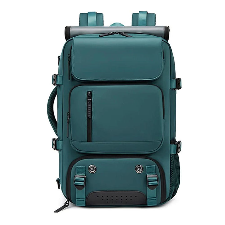 Sleek travel backpack for laptops & shoes, suitable for school, work, and everyday use.