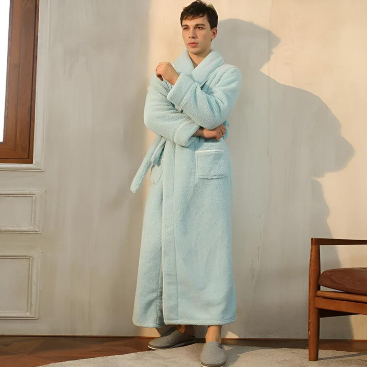 Warm comfort shawl bathrobe, ideal for relaxing at home after a long day