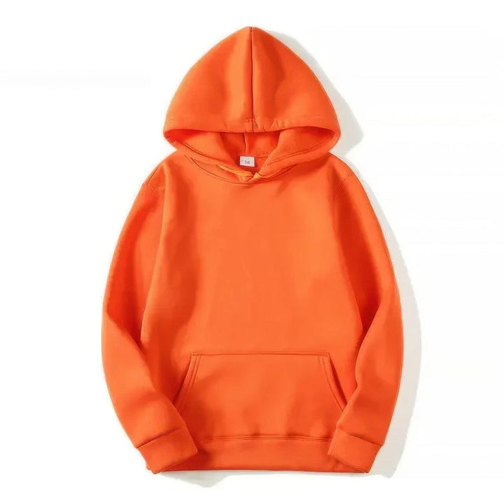 Relaxed fit unisex hoodie with warm lining. Comfortable and versatile for casual or everyday style.