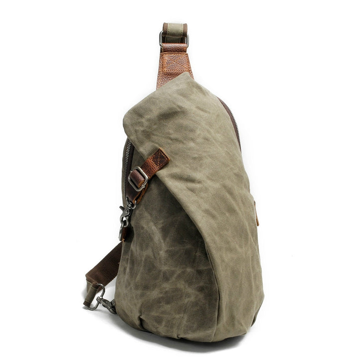 Durable water-resistant canvas crossbody bag, a rugged unisex messenger for everyday carry.