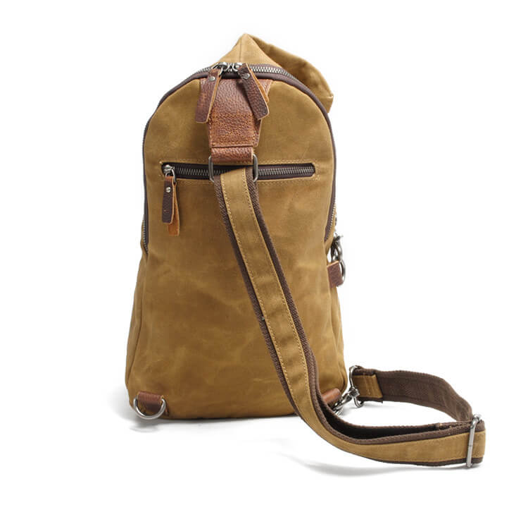Water-resistant canvas crossbody, a durable anti-theft sling bag for travel and daily adventures.