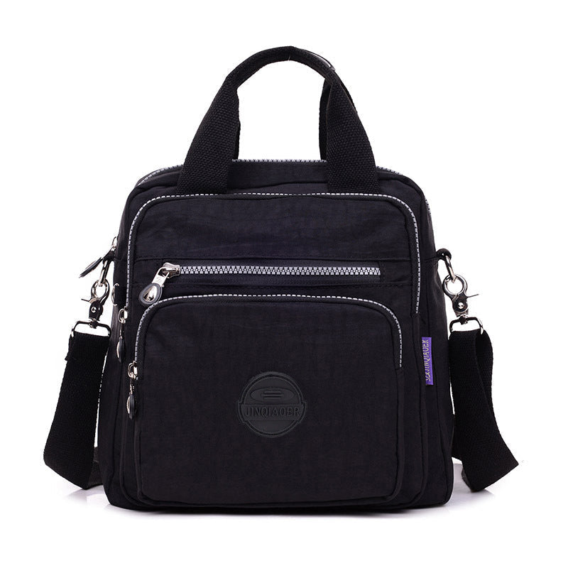 Back view of the unisex travel bag, showing a hidden compartment, ideal for securing valuables.