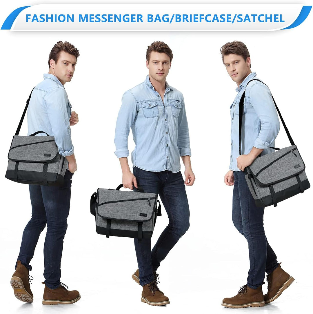 Durable Water-Resistant Laptop Messenger Bag, WorkMate Series. Secure, organized transport for work, school, travel.