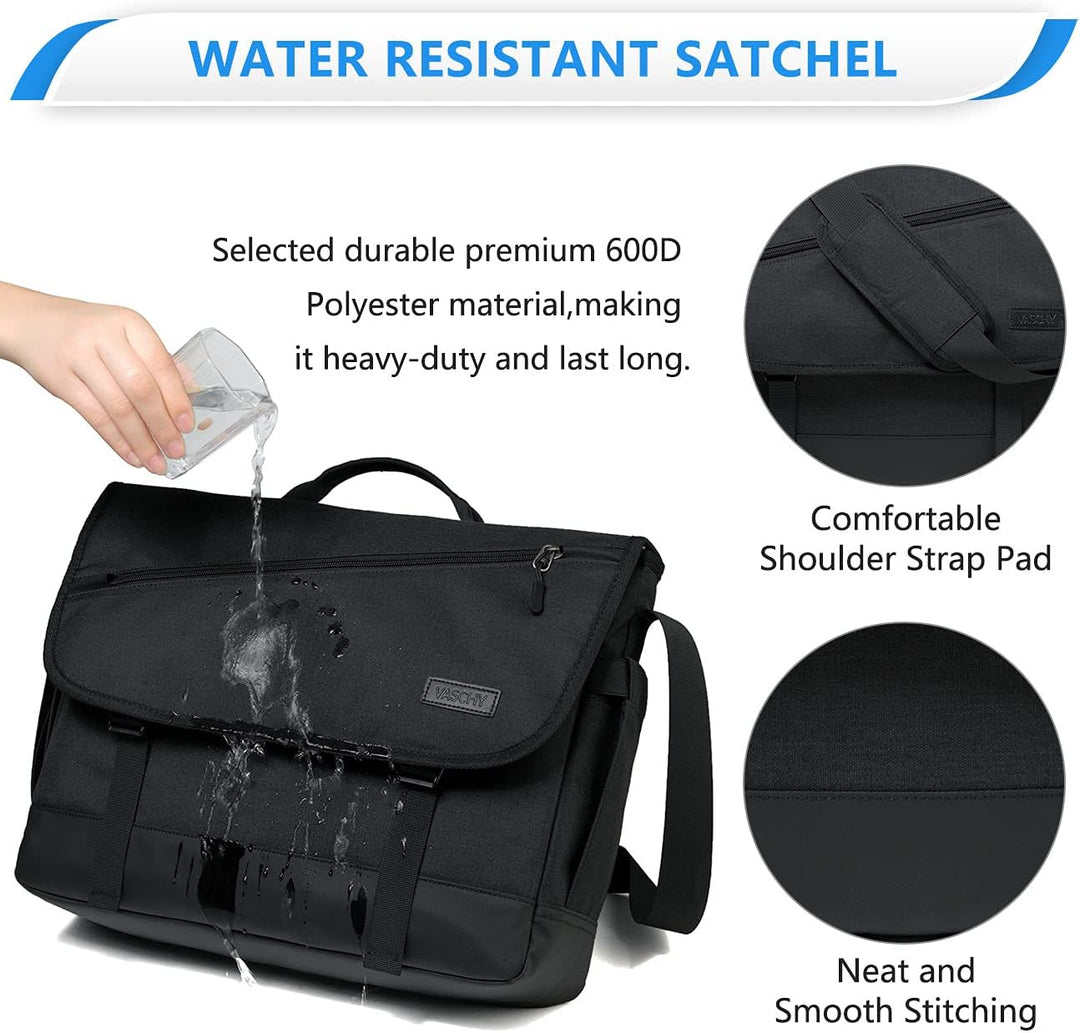 Adjustable Padded Laptop Messenger Bag, WorkMate Series. Water-resistant design for school, work & travel essentials.