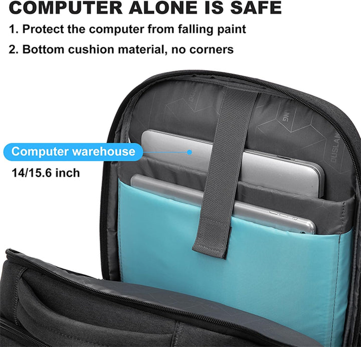 Stylish water-resistant laptop & travel backpack, organized for essentials. Unisex design, great for students.