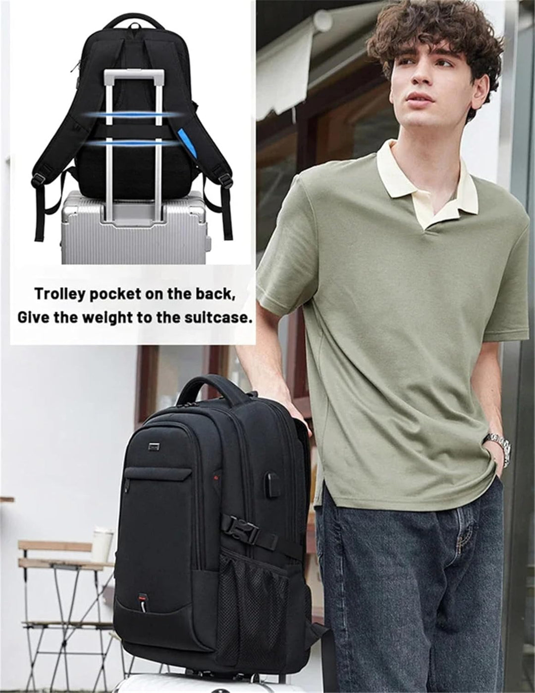 Premium unisex water-resistant backpack for laptops, travel, & daily commute. Secure & organized storage.