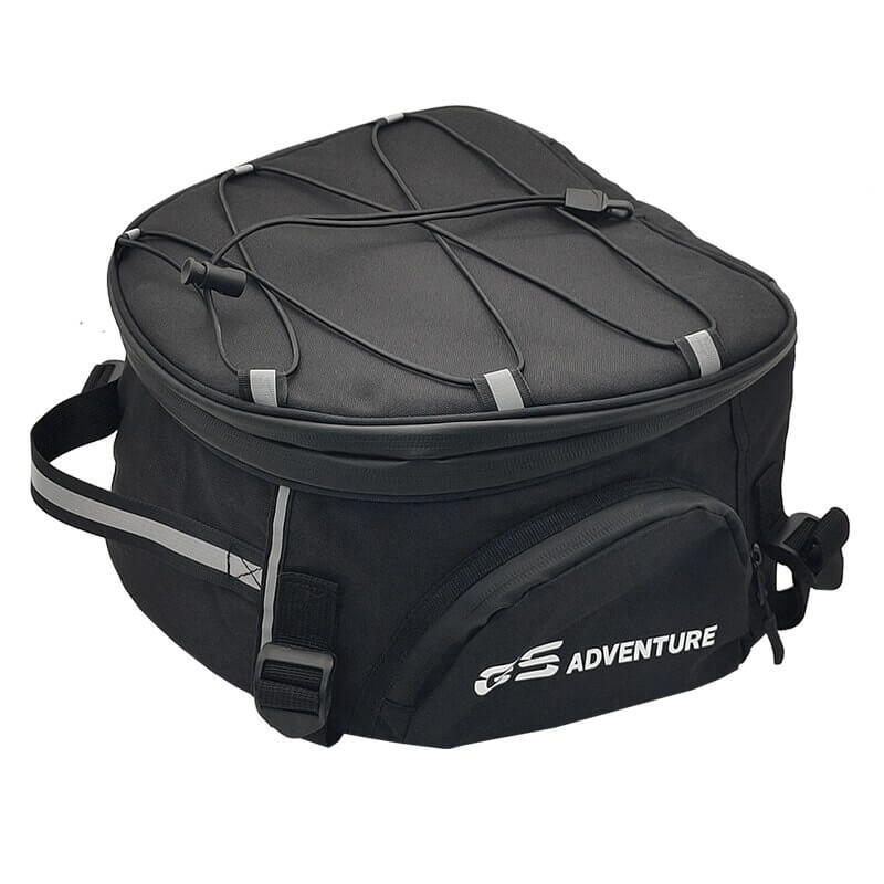 Foldable water-resistant motorcycle gear bag with multiple compartments. Essential bike luggage for any rider.