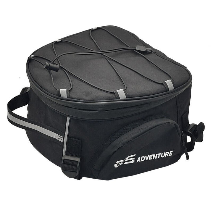 Foldable water-resistant motorcycle gear bag with multiple compartments. Essential bike luggage for any rider.