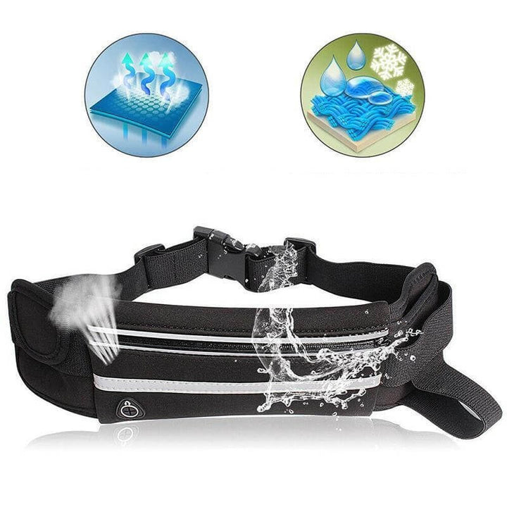 Two water-resistant running belts (1+1 FREE) for fitness, jogging, and active wear. Unisex.
