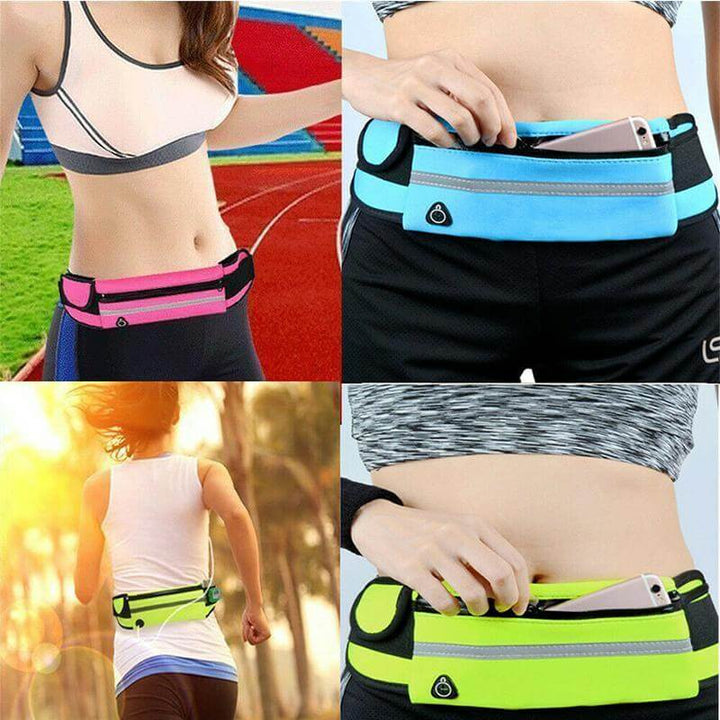1+1 FREE unisex water-resistant waist pack & running belt, great for sports & fitness activities.